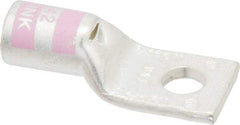 Thomas & Betts - 1/0 AWG Noninsulated Compression Connection Square Ring Terminal - 5/16" Stud, 1.83" OAL x 3/4" Wide, Tin Plated Copper Contact - Exact Tool & Supply