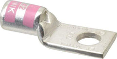 Thomas & Betts - 1/0 AWG Noninsulated Compression Connection Square Ring Terminal - 3/8" Stud, 1.88" OAL x 3/4" Wide, Tin Plated Copper Contact - Exact Tool & Supply
