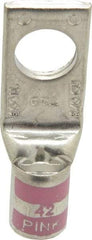 Thomas & Betts - 1/0 AWG Noninsulated Compression Connection Square Ring Terminal - 1/2" Stud, 2.2" OAL x 3/4" Wide, Tin Plated Copper Contact - Exact Tool & Supply