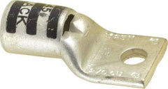 Thomas & Betts - 2/0 AWG Noninsulated Compression Connection Square Ring Terminal - 1/4" Stud, 1.65" OAL x 0.83" Wide, Tin Plated Copper Contact - Exact Tool & Supply