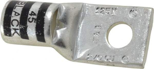Thomas & Betts - 2/0 AWG Noninsulated Compression Connection Square Ring Terminal - 5/16" Stud, 1.88" OAL x 0.83" Wide, Tin Plated Copper Contact - Exact Tool & Supply