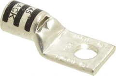 Thomas & Betts - 2/0 AWG Noninsulated Compression Connection Square Ring Terminal - 3/8" Stud, 1.93" OAL x 0.83" Wide, Tin Plated Copper Contact - Exact Tool & Supply