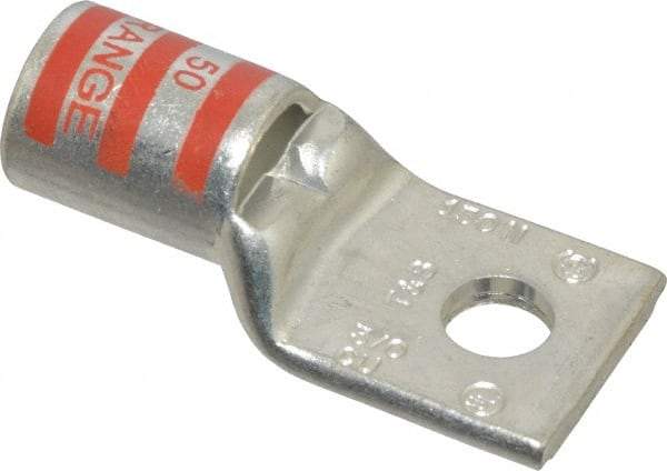Thomas & Betts - 3/0 AWG Noninsulated Compression Connection Square Ring Terminal - 5/16" Stud, 1.98" OAL x 0.92" Wide, Tin Plated Copper Contact - Exact Tool & Supply