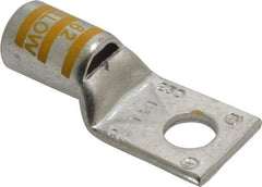 Thomas & Betts - 250 kcmil Wire Noninsulated Compression Connection Square Ring Terminal - 1/2" Stud, 2.6" OAL x 1.13" Wide, Tin Plated Copper Contact - Exact Tool & Supply