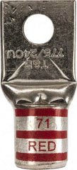 Thomas & Betts - 300 kcmil Wire Noninsulated Compression Connection Square Ring Terminal - 1/2" Stud, 2.85" OAL x 1.36" Wide, Tin Plated Copper Contact - Exact Tool & Supply