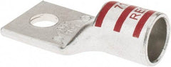 Thomas & Betts - 350 kcmil Wire Noninsulated Compression Connection Square Ring Terminal - 1/2" Stud, 2.85" OAL x 1.36" Wide, Tin Plated Copper Contact - Exact Tool & Supply