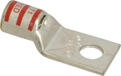 Thomas & Betts - 350 kcmil Wire Noninsulated Compression Connection Square Ring Terminal - 5/8" Stud, 3.21" OAL x 1.36" Wide, Tin Plated Copper Contact - Exact Tool & Supply
