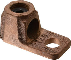 Thomas & Betts - 2-4/0 AWG Noninsulated Crimp Connection D Shaped Ring Terminal - 3/8" Stud, 1-7/8" OAL x 15/16" Wide, Copper Contact - Exact Tool & Supply