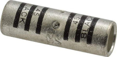 Thomas & Betts - 2/0 AWG Compatible, Noninsulated, Crimp-On Butt Splice Terminal - 2 Wire Entries, Copper Contacts, Tin Contact Plating, 1-3/4" OAL, Black - Exact Tool & Supply