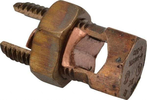 Thomas & Betts - 14 to 1/0 AWG, Copper Wire Compatible, Copper Alloy, Hex Split Bolt Connector - 1-19/32" OAL, 3/4" Head Width, 15/16" Base Width - Exact Tool & Supply
