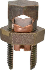 Thomas & Betts - 2 to 4/0 AWG, Copper Wire Compatible, Copper Alloy, Hex Split Bolt Connector - 2-5/32" OAL, 1" Head Width, 1-1/16" Base Width - Exact Tool & Supply
