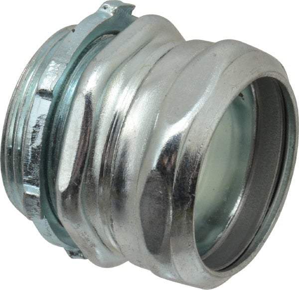 Thomas & Betts - 1-1/2" Trade, Steel Compression Straight EMT Conduit Connector - Noninsulated - Exact Tool & Supply