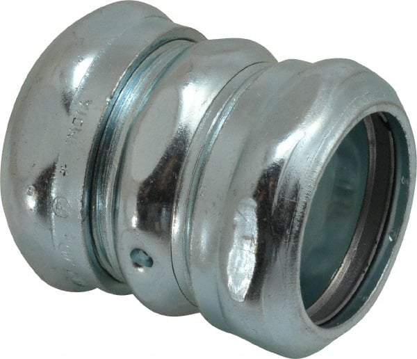 Thomas & Betts - 1-1/4" Trade, Steel Compression EMT Conduit Coupling - Noninsulated - Exact Tool & Supply