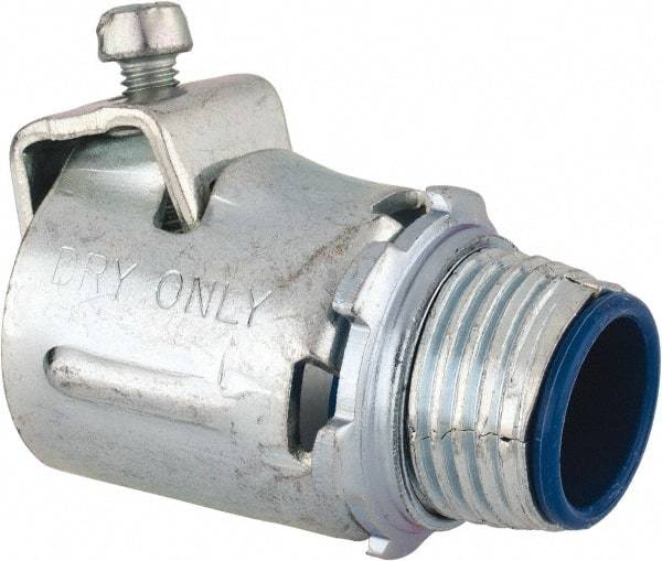 Thomas & Betts - 1/2" Trade, Steel Set Screw Straight FMC Conduit Connector - Insulated - Exact Tool & Supply