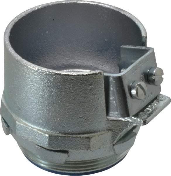 Thomas & Betts - 3" Trade, Malleable Iron Set Screw Straight FMC Conduit Connector - Insulated - Exact Tool & Supply