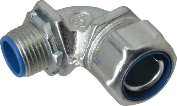 Thomas & Betts - 1/2" Trade, Malleable Iron Threaded Angled Liquidtight Conduit Connector - Insulated - Exact Tool & Supply