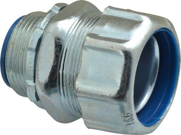Thomas & Betts - 1-1/4" Trade, Steel Threaded Straight Liquidtight Conduit Connector - Noninsulated - Exact Tool & Supply