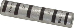 Thomas & Betts - 2 AWG Compatible, Noninsulated, Crimp-On Butt Splice Terminal - 2 Wire Entries, Copper Contacts, Tin Contact Plating, 1.88" OAL, Brown - Exact Tool & Supply