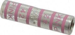 Thomas & Betts - 1/0 AWG Compatible, Noninsulated, Crimp-On Butt Splice Terminal - 2 Wire Entries, Copper Contacts, Tin Contact Plating, 2" OAL, Pink - Exact Tool & Supply