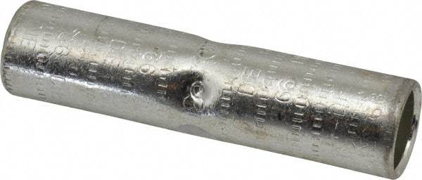 Thomas & Betts - 300mm Wire Size Compatible, Noninsulated, Crimp-On Butt Splice Terminal - 2 Wire Entries, Copper Contacts, Tin Contact Plating, 3-1/2" OAL, White - Exact Tool & Supply