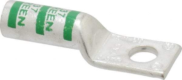 Thomas & Betts - 1 AWG Noninsulated Compression Connection Square Ring Terminal - 5/16" Stud, 2.18" OAL x 0.68" Wide, Tin Plated Copper Contact - Exact Tool & Supply