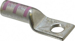 Thomas & Betts - 1/0 AWG Noninsulated Compression Connection Rectangle Ring Terminal - 3/8" Stud, 2.23" OAL x 3/4" Wide, Tin Plated Copper Contact - Exact Tool & Supply