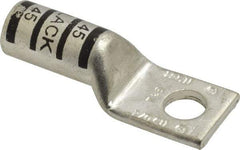 Thomas & Betts - 2/0 AWG Noninsulated Compression Connection Square Ring Terminal - 3/8" Stud, 2.28" OAL x 0.83" Wide, Tin Plated Copper Contact - Exact Tool & Supply