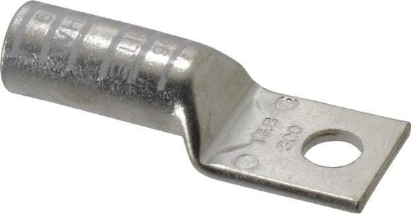 Thomas & Betts - 300 kcmil Wire Noninsulated Compression Connection Square Ring Terminal - 1/2" Stud, 3-1/2" OAL x 1-1/4" Wide, Tin Plated Copper Contact - Exact Tool & Supply