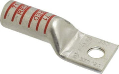 Thomas & Betts - 350 kcmil Wire Noninsulated Compression Connection Square Ring Terminal - 1/2" Stud, 3.68" OAL x 1.36" Wide, Tin Plated Copper Contact - Exact Tool & Supply