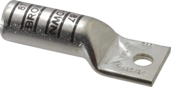 Thomas & Betts - 500 kcmil Wire Noninsulated Compression Connection Square Ring Terminal - 1/2" Stud, 4-1/4" OAL x 1.61" Wide, Tin Plated Copper Contact - Exact Tool & Supply