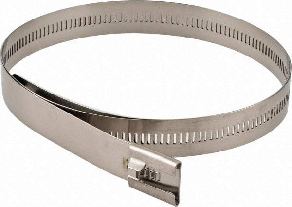 Thomas & Betts - 24" Long Black Stainless Steel Standard Cable Tie - 250 Lb Tensile Strength, 0.25mm Thick, 3" Max Bundle Diam - Exact Tool & Supply