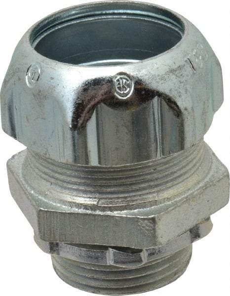 Thomas & Betts - 3/4" Trade, Malleable Iron Compression Straight Rigid/Intermediate (IMC) Conduit Connector - Noninsulated - Exact Tool & Supply