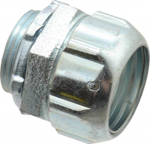 Thomas & Betts - 1" Trade, Malleable Iron Compression Straight Rigid/Intermediate (IMC) Conduit Connector - Noninsulated - Exact Tool & Supply