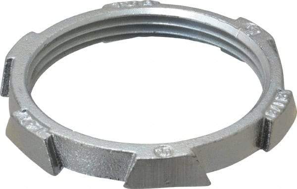 Thomas & Betts - 2-1/2" Trade, Malleable Iron Threaded Rigid/Intermediate (IMC) Conduit Locknut - Noninsulated - Exact Tool & Supply