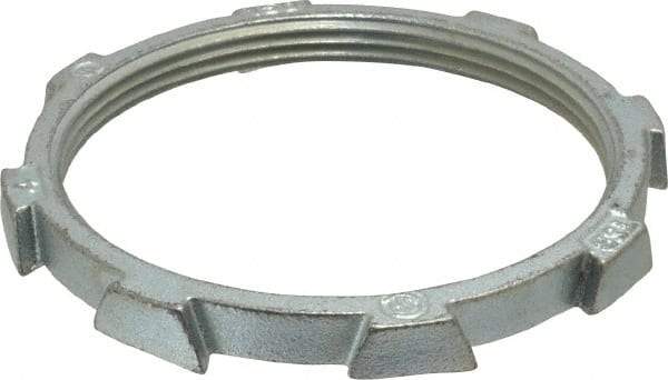 Thomas & Betts - 4" Trade, Malleable Iron Threaded Rigid/Intermediate (IMC) Conduit Locknut - Noninsulated - Exact Tool & Supply