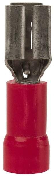 Thomas & Betts - 22 to 18 AWG, Vinyl, Fully Insulated, Female Wire Disconnect - 3/16 Inch Wide Tab, Red, CSA Certified, RoHS Compliant, UL 94 V-0, UL File E66716, UL Listed - Exact Tool & Supply
