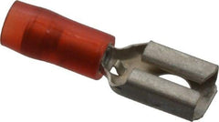 Thomas & Betts - 22 to 18 AWG, Nylon, Fully Insulated, Female Wire Disconnect - 1/4 Inch Wide Tab, Red, CSA Certified, RoHS Compliant, UL 94 V-2, UL File E66716, UL Listed - Exact Tool & Supply