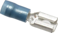 Thomas & Betts - 16 to 14 AWG, Nylon, Fully Insulated, Female Wire Disconnect - 1/4 Inch Wide Tab, Blue, CSA Certified, RoHS Compliant, UL 94 V-2, UL File E66716, UL Listed - Exact Tool & Supply