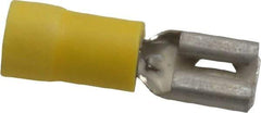 Thomas & Betts - 12 to 10 AWG, Vinyl, Fully Insulated, Female Wire Disconnect - 1/4 Inch Wide Tab, Yellow, CSA Certified, RoHS Compliant, UL 94 V-0, UL File E66716, UL Listed - Exact Tool & Supply