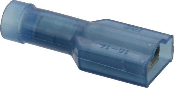 Thomas & Betts - 16 to 14 AWG, Nylon, Fully Insulated, Female Wire Disconnect - 1/4 Inch Wide Tab, Blue, CSA Certified, RoHS Compliant, UL 94 V-2, UL File E66716, UL Listed - Exact Tool & Supply