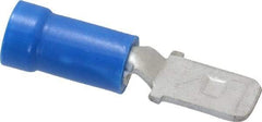 Thomas & Betts - 16 to 14 AWG, Vinyl, Fully Insulated, Male Wire Disconnect - 1/4 Inch Wide Tab, Blue, CSA Certified, RoHS Compliant, UL 94 V-0, UL File E66716, UL Listed - Exact Tool & Supply