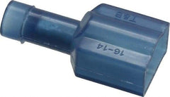 Thomas & Betts - 16 to 14 AWG, Nylon, Fully Insulated, Male Wire Disconnect - 1/4 Inch Wide Tab, Blue, CSA Certified, RoHS Compliant, UL 94 V-0, UL File E66716, UL Listed - Exact Tool & Supply