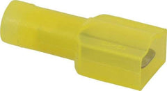 Thomas & Betts - 12 to 10 AWG, Nylon, Fully Insulated, Male Wire Disconnect - 1/4 Inch Wide Tab, Yellow, CSA Certified, RoHS Compliant, UL 94 V-0, UL File E66716, UL Listed - Exact Tool & Supply