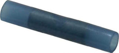 Thomas & Betts - 16 to 14 AWG Compatible, Nylon Fully Insulated, Crimp-On Butt Splice Terminal - 2 Wire Entries, Copper Contacts, Tin Contact Plating, 1.19" OAL, Blue - Exact Tool & Supply