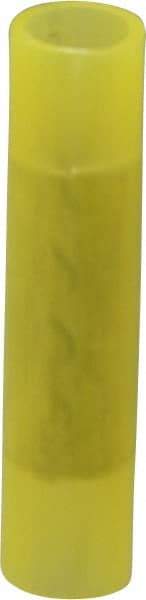 Thomas & Betts - 12 to 10 AWG Compatible, Nylon Fully Insulated, Crimp-On Butt Splice Terminal - 2 Wire Entries, Copper Contacts, Tin Contact Plating, 1.26" OAL, Yellow - Exact Tool & Supply