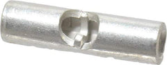 Thomas & Betts - 16 to 14 AWG Compatible, Noninsulated, Crimp-On Butt Splice Terminal - 2 Wire Entries, Copper Contacts, Tin Contact Plating, 0.62" OAL, Blue - Exact Tool & Supply