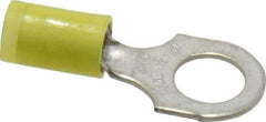 Thomas & Betts - 12-10 AWG Partially Insulated Crimp Connection D Shaped Ring Terminal - 5/16" Stud, 1.21" OAL x 0.53" Wide, Tin Plated Copper Contact - Exact Tool & Supply