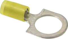 Thomas & Betts - 12-10 AWG Partially Insulated Crimp Connection D Shaped Ring Terminal - 1/2" Stud, 1.37" OAL x 0.72" Wide, Tin Plated Copper Contact - Exact Tool & Supply