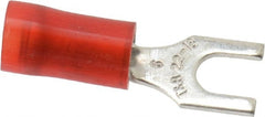 Thomas & Betts - #6 Stud, 22 to 16 AWG Compatible, Partially Insulated, Crimp Connection, Standard Fork Terminal - Exact Tool & Supply