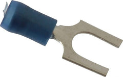 Thomas & Betts - 1/4" Stud, 18 to 14 AWG Compatible, Partially Insulated, Crimp Connection, Standard Fork Terminal - Exact Tool & Supply